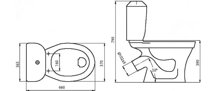 Vzdálenost k záchodě ze zdi: normy. Minimální vzdálenost od strany a od okraje. Jakou délku dát misku s nádrží? 10450_26