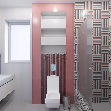 Disenyo ng pinagsamang banyo 6 metro kuwadrado. M (77 mga larawan): Interior design na may toilet, bath layout 2 by 3 meters 10454_10