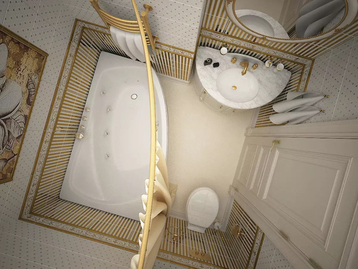 Thiết kế phòng tắm kết hợp 6 mét vuông. M (77 ảnh): Thiết kế nội thất với nhà vệ sinh, bố trí bồn tắm 2 x 3 mét 10454_12