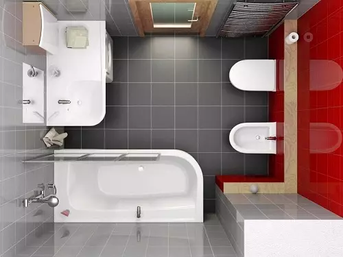 Design vu kombinéiert Buedzëmmer 6 Quadratmeter. M (77 Fotoen): Interieur Design mat Toilette, Bad Layout 2 bis 3 Meter 10454_15