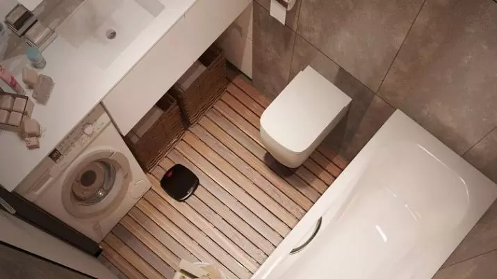 Бир айкалышкан ванна бөлмөсүнүн дизайны 6 чарчы метр. М (77 сүрөт): Ички дизайн, даараткана, ванна макети 2 метрге чейин 10454_17