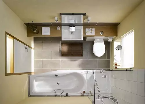 Thiết kế phòng tắm kết hợp 6 mét vuông. M (77 ảnh): Thiết kế nội thất với nhà vệ sinh, bố trí bồn tắm 2 x 3 mét 10454_18