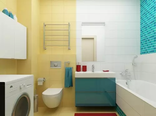 Dizajn kombinovanej kúpeľne 6 metrov štvorcových. M (77 fotografií): interiérový dizajn s WC, rozloženie kúpeľa 2 o 3 metre 10454_23