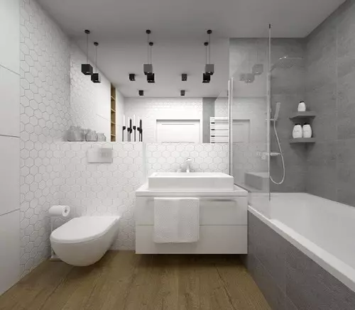 Desain kamar mandi gabungan 6 meter persegi. M (77 Foto): Desain interior dengan toilet, tata letak mandi 2 kali 3 meter 10454_30