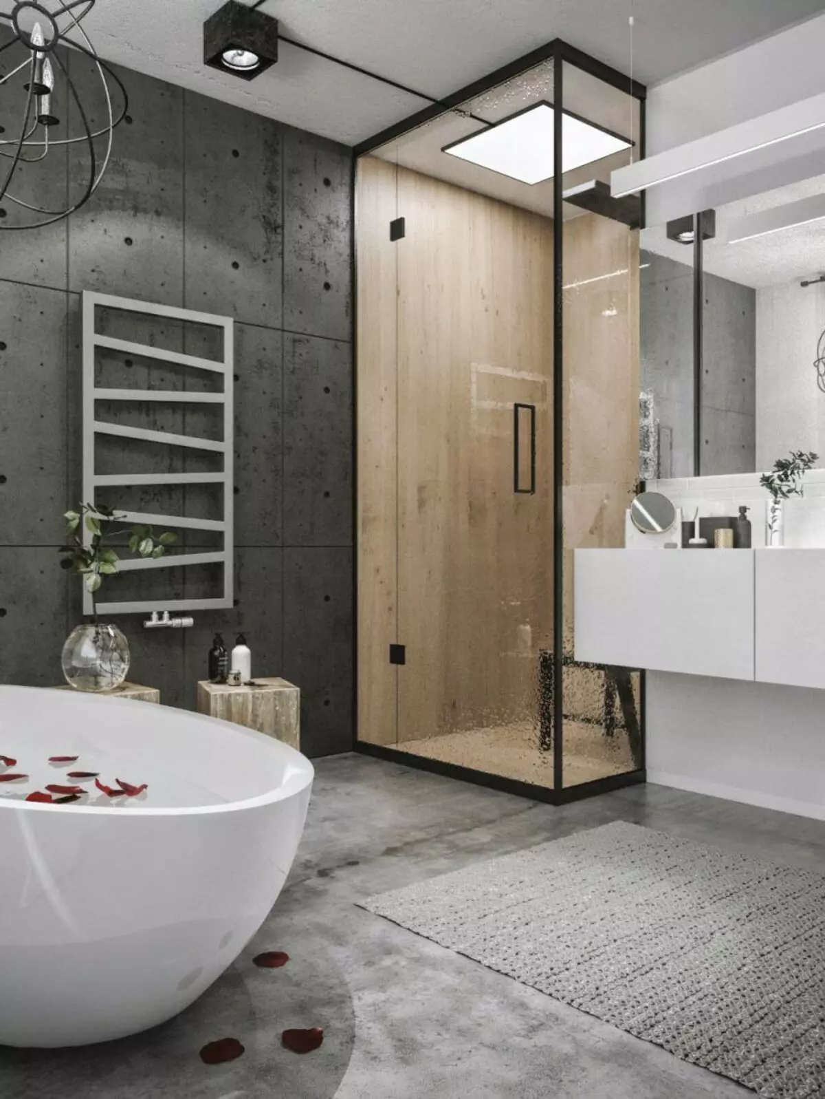 Design av kombinert bad 6 kvadratmeter. M (77 bilder): Interiørdesign med toalett, badelayout 2 med 3 meter 10454_40
