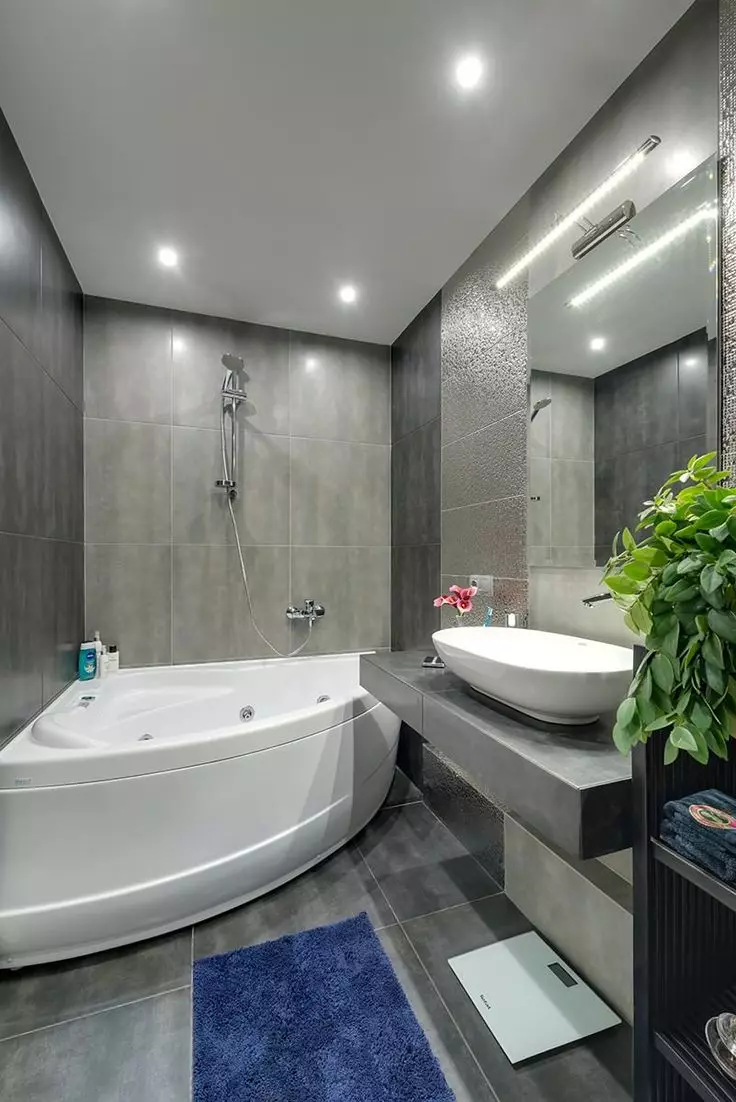 Yhdistetyn kylpyhuoneen suunnittelu 6 neliömetriä. M (77 Valokuvat): Sisustussuunnittelu WC: llä, kylpyasmulla 2 3 metriä 10454_49