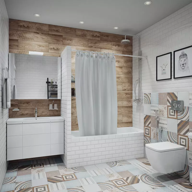 Dizainas sujungto vonios kambario 6 kvadratinių metrų. M (77 nuotraukos): interjero dizainas su tualetu, vonios išdėstymas 2 3 metrų 10454_54