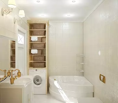 Disenyo ng pinagsamang banyo 6 metro kuwadrado. M (77 mga larawan): Interior design na may toilet, bath layout 2 by 3 meters 10454_61