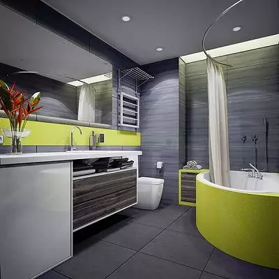 Dizajn kombinirane kupaonice 6 četvornih metara. M (77 fotografija): dizajn interijera s WC-om, raspored kupelji 2 za 3 metra 10454_7