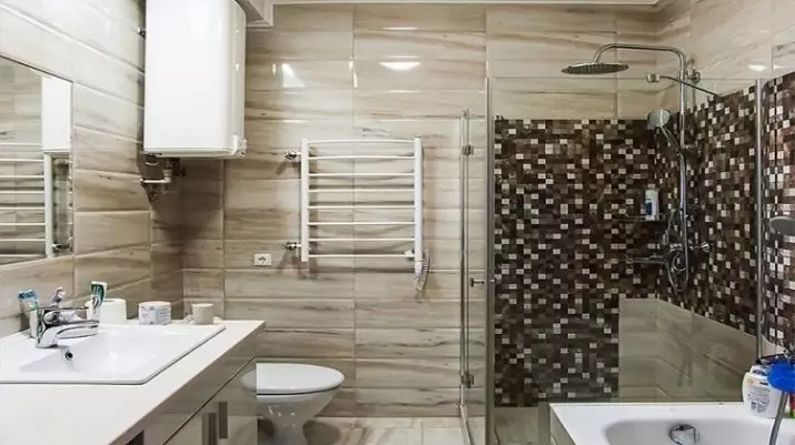 Disenyo ng pinagsamang banyo 6 metro kuwadrado. M (77 mga larawan): Interior design na may toilet, bath layout 2 by 3 meters 10454_75
