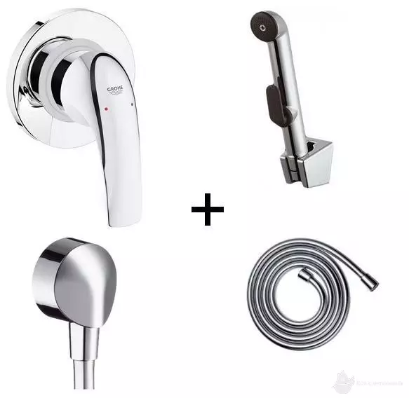 Grohe的衛生淋浴：帶攪拌機和滑板，Bauflow和Baucurve評論，帶軟管和恆溫器的型號 10468_12