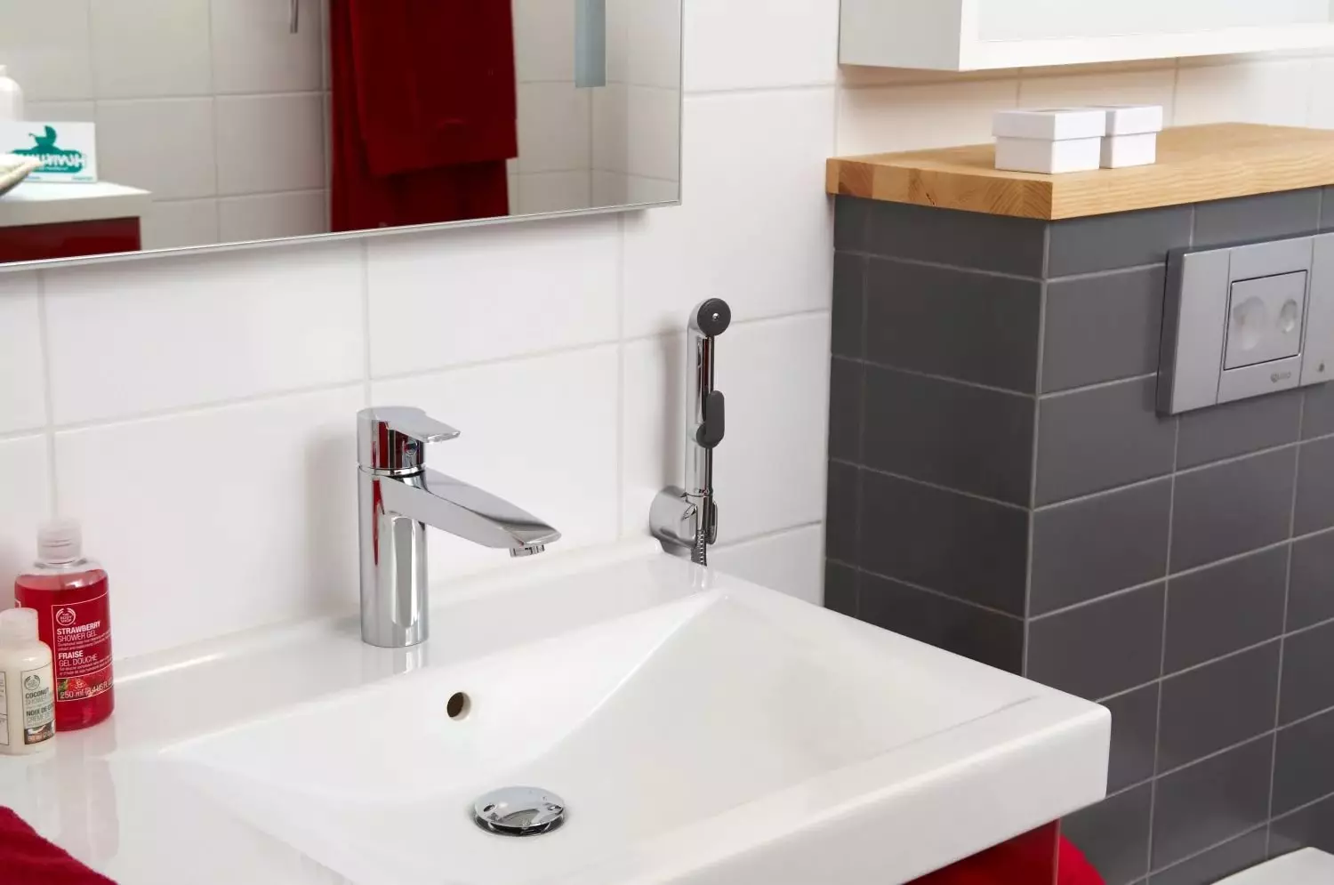 Hygiene Shower Grohe: A set dengan mixer dan papan air, tinjauan BAUFLOW dan BAUCURVE, model dengan selang dan termostat 10468_24