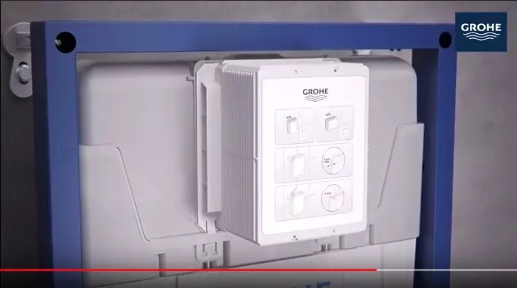 تاسیسات برای توالت Grohe: مرور اجمالی از کیت های نصب Solido و Rapid برای توالت های معلق با دکمه فلاش، اندازه سیستم های کم و گوشه ای 10473_10