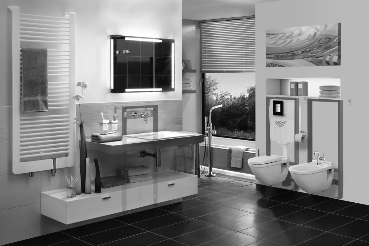 Installationer til toilettet GROHE: Oversigt over Solido og Rapid SL installationssæt til suspenderede toiletter med en flush-knap, størrelsen af ​​lav- og hjørnesystemer 10473_21