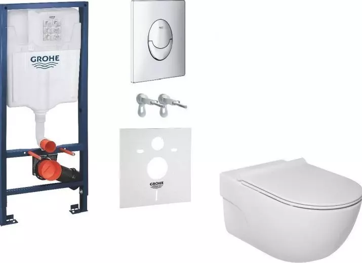 ინსტალაციები ტუალეტის Grohe: მიმოხილვა Solido და სწრაფი SL სამონტაჟო კომპლექტები შეჩერებული ტუალეტების ერთად flush ღილაკს, ზომა დაბალი და კუთხის სისტემები 10473_37