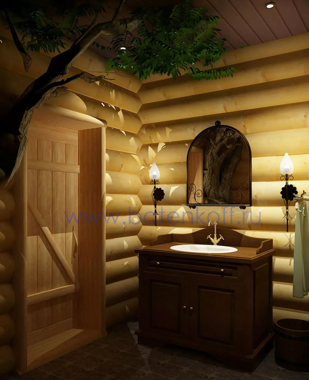 Μπάνιο σε ξύλινο σπίτι (76 φωτογραφίες): Σχεδιασμός δωματίου σε ένα σπίτι ενός μπαρ στη χώρα, παραδείγματα φινίρισμα δαπέδου, συστήματα εξαερισμού 10475_62