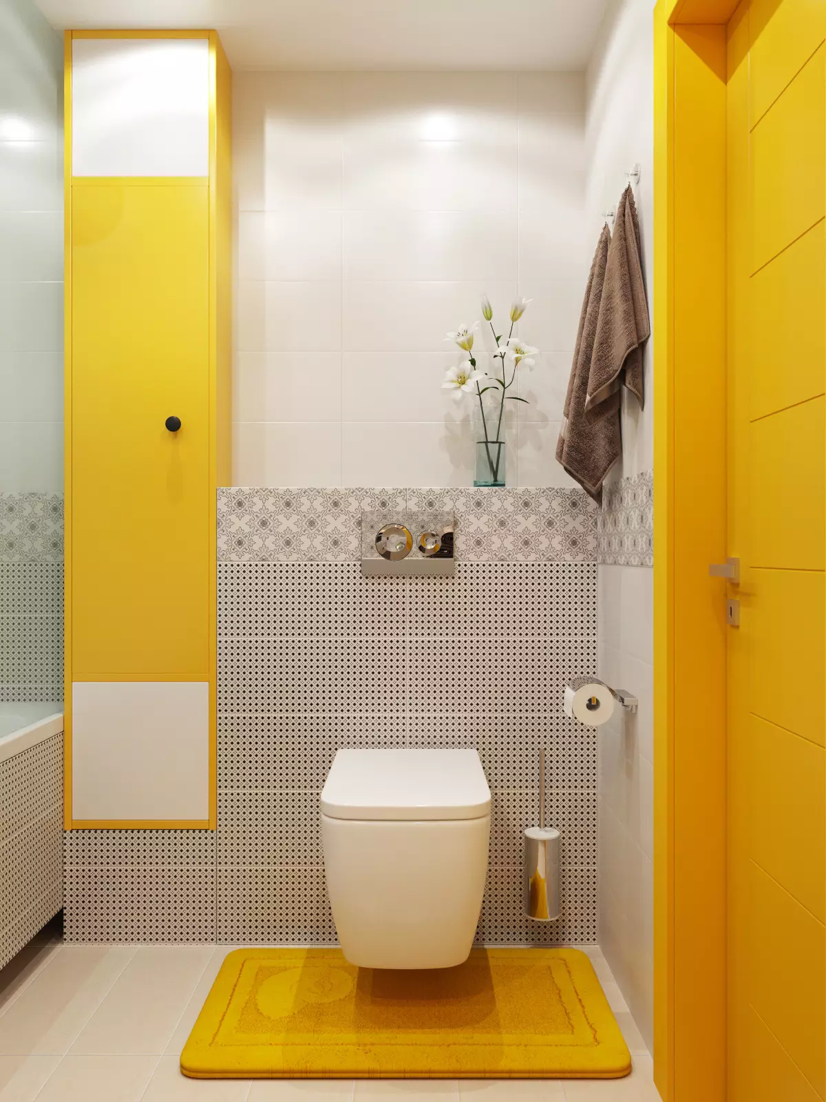 Borste för toalett (47 foton): Översikt över golv toalettborstar med stativ och hängande väggmonterad borste för toalett, välj silikon och keramiska hjältar 10477_44