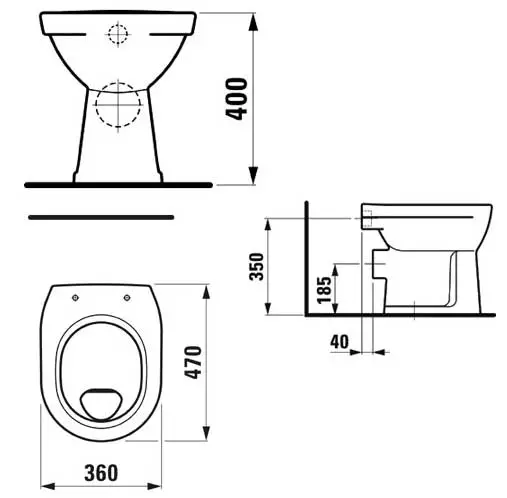Toilet kecil: dimensi mangkuk mini-toilet dengan tangki untuk toilet berukuran kecil. Pilihan toilet kecil dewasa 10484_22