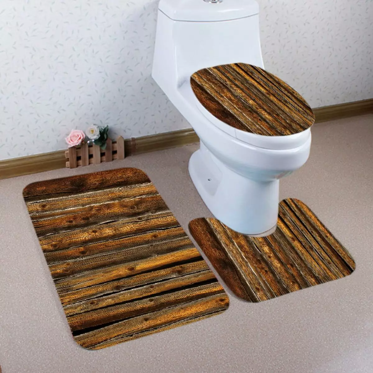 שטיחים לשירותים (40 תמונות): מודלים עם צוואר לשירותים, נוף של שטיחי טואלט מ איקאה יצרנים אחרים, מחצלות ירוקות גומי ועוד 10486_12