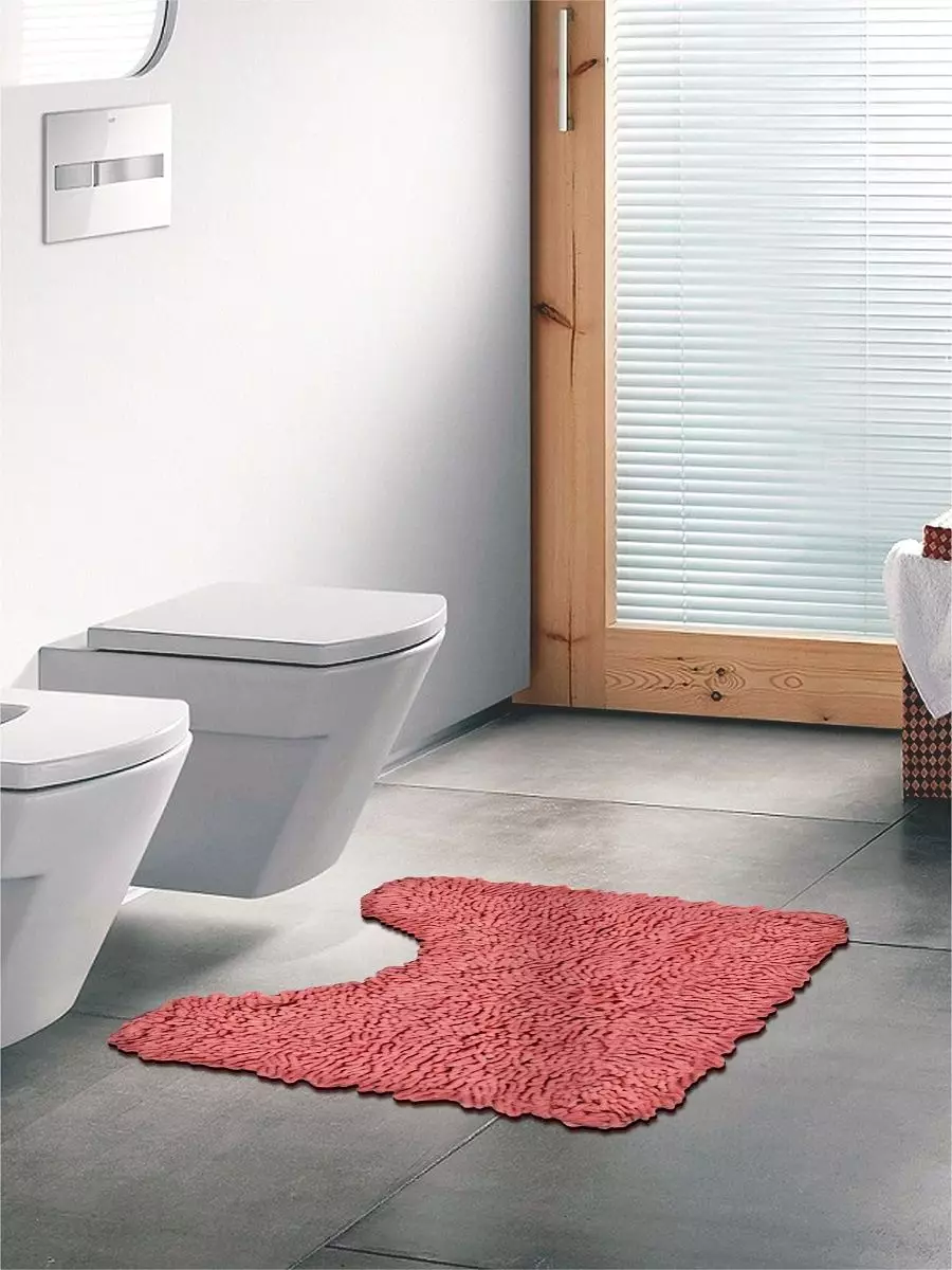 שטיחים לשירותים (40 תמונות): מודלים עם צוואר לשירותים, נוף של שטיחי טואלט מ איקאה יצרנים אחרים, מחצלות ירוקות גומי ועוד 10486_20