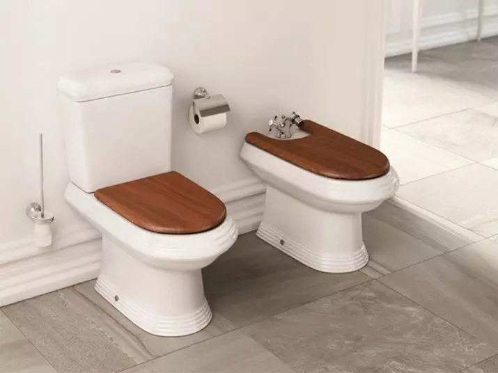 Bowl Toilet karo beting (38 foto): Pilih model ruangan lan digantung kanthi rak ing njero mangkuk. Model Warna Modern ing njero ruangan 10490_30