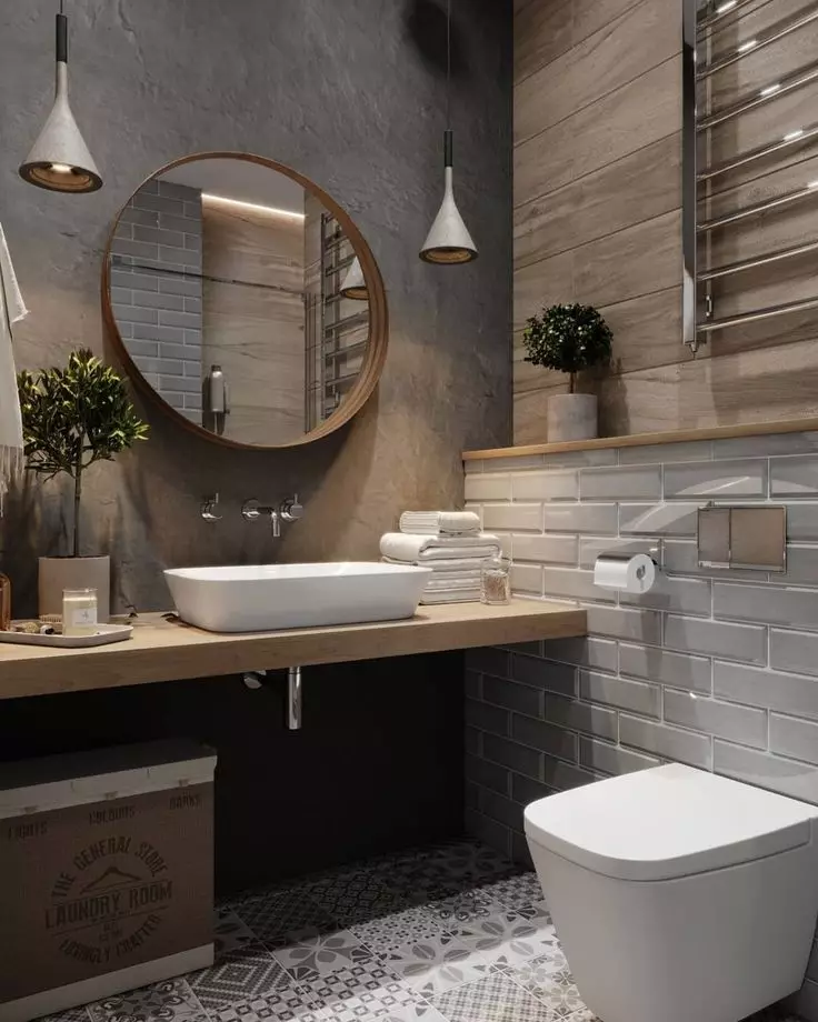 lavabo Loft (40 fotos): WC interiors opcions de disseny àrea molt petita, la selecció de telèfon 10498_25