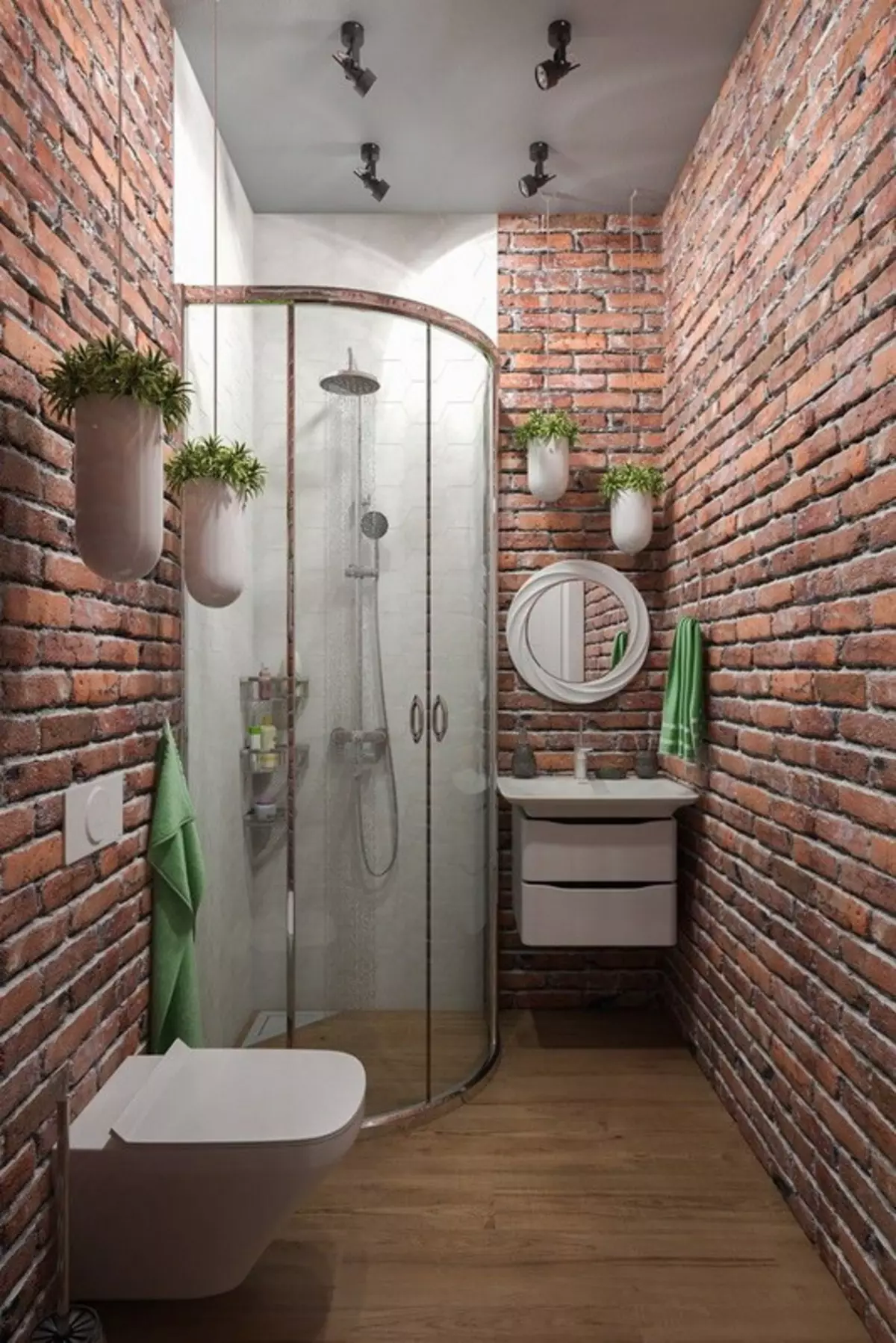 sanita Loft (40 fotos): Toilet interiores opções de design área muito pequena, a seleção Telefone 10498_27