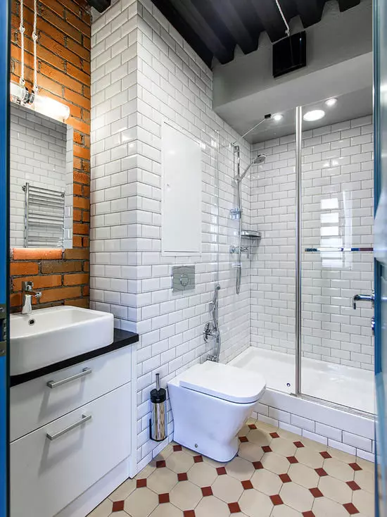 阁楼厕所（40张照片）：卫生间室内设计选项非常小的区域，电话选择 10498_29