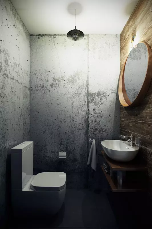 lavabo Loft (40 fotos): WC interiors opcions de disseny àrea molt petita, la selecció de telèfon 10498_38