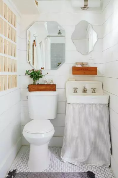 Warna toilet (76 foto): Penggunaan putih dan abu-abu, merah dan hijau, biru dan kuning, cahaya dan krem ​​dalam desain toilet 10500_10