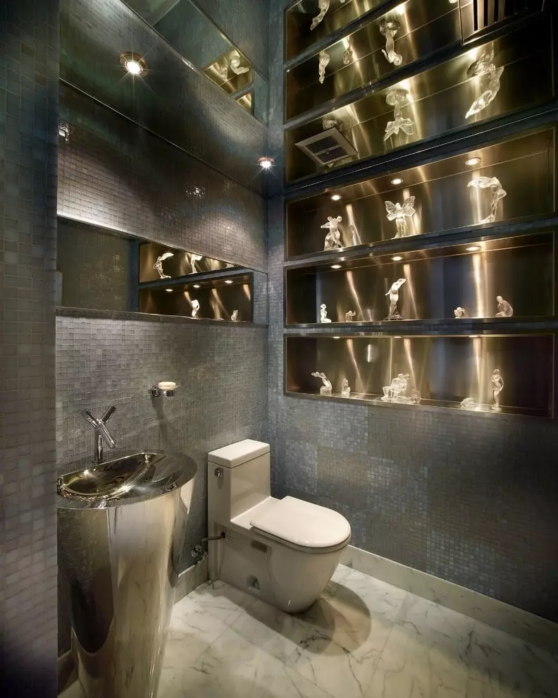 शौचालय रंग (76 फोटो): शौचालयाच्या डिझाइनमध्ये पांढऱ्या आणि ग्रे, लाल आणि हिरव्या, निळ्या आणि पिवळ्या, प्रकाश आणि बेज टोनचा वापर शौचालयाच्या डिझाइनमध्ये 10500_12