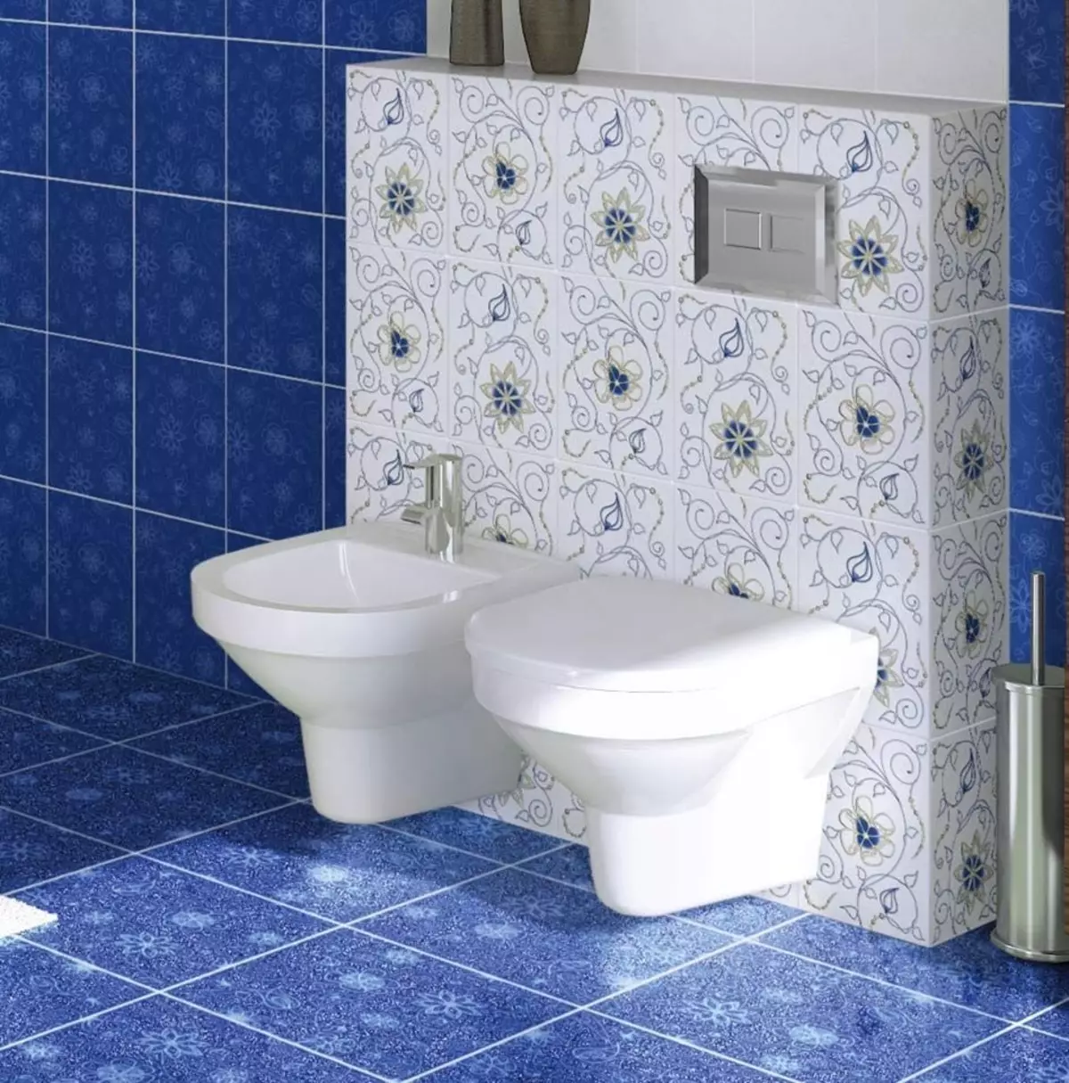 WC barvy (76 fotek): Použití bílé a šedé, červené a zelené, modré a žluté, lehké a béžové tóny v designu toalety 10500_56
