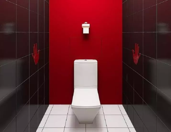 WC barvy (76 fotek): Použití bílé a šedé, červené a zelené, modré a žluté, lehké a béžové tóny v designu toalety 10500_62