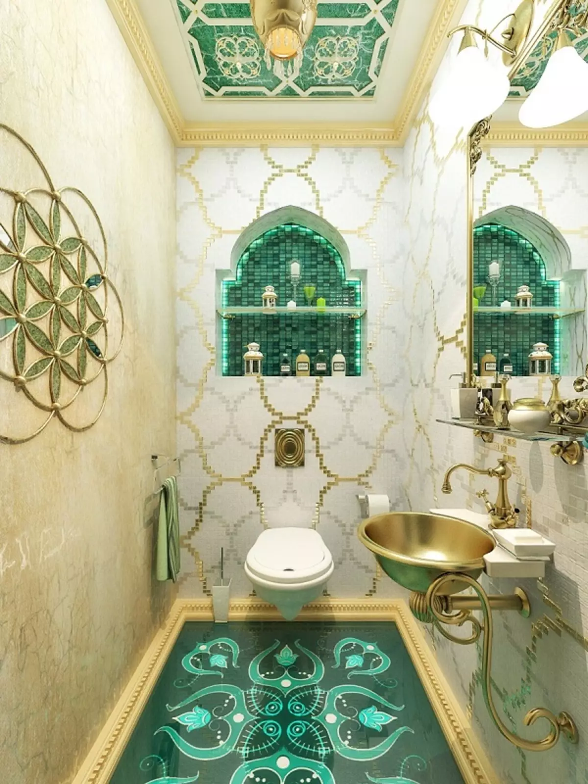 Toilettenfarben (76 Fotos): Verwendung von weißen und grauen, roten und grünen, blauen und gelben, hellen und beige Tönen im Design der Toilette 10500_69