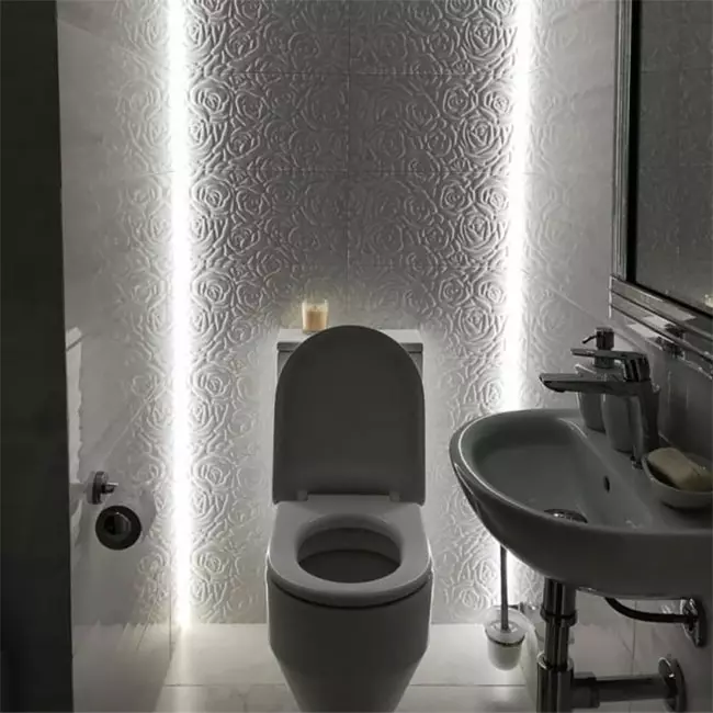 Kolory toalety (76 zdjęć): Korzystanie z białego i szarego, czerwonego, zielonego, niebieskiego i żółte, jasne i beżowe odcienie w konstrukcji toalety 10500_7