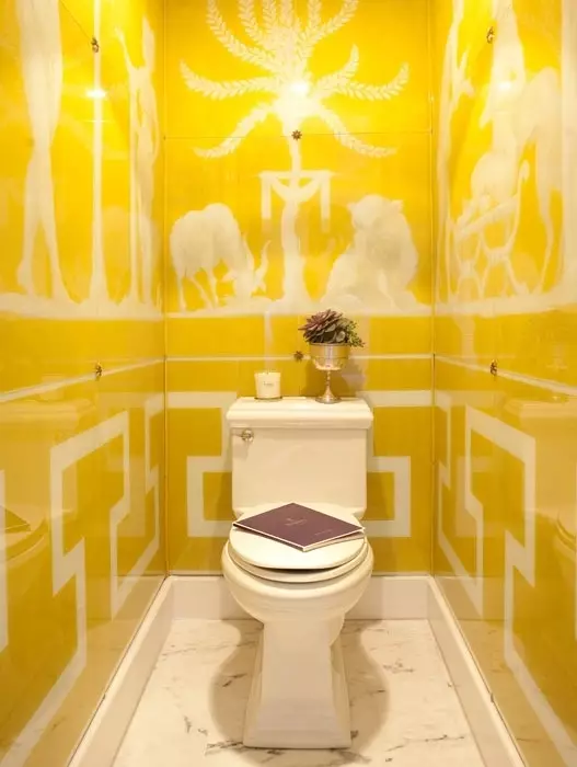 Toilettenfarben (76 Fotos): Verwendung von weißen und grauen, roten und grünen, blauen und gelben, hellen und beige Tönen im Design der Toilette 10500_73