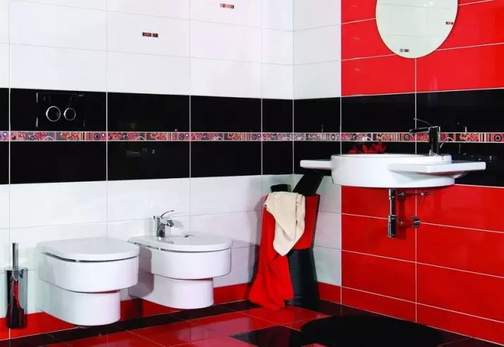 Zwart toilet (67 foto's): toiletontwerp in zwart-witte kleuren, selectie van een donkere kleuren toilet in een appartement, afwerking met zwarte en rode tegels 10501_38