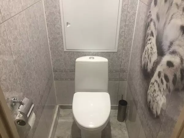 Design toaletu v Chrushchevce (58 fotografií): Dokončení malých toalet s dlažbou a jinými materiály. Možnosti interiéru WC 10503_13