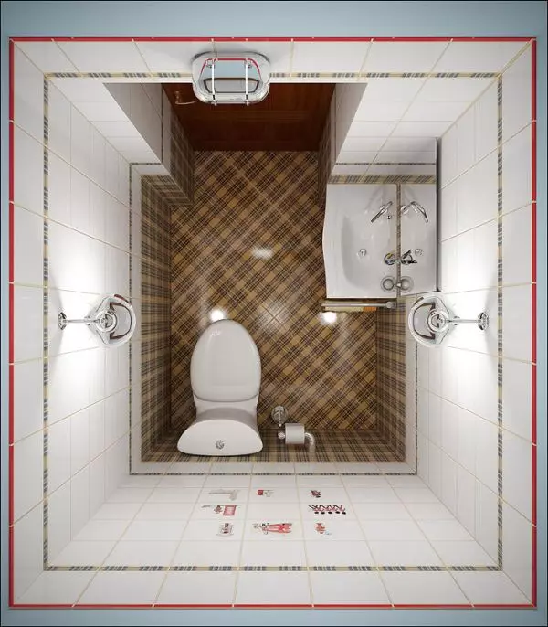Тоалетски дизајн во Хрушчевка (58 фотографии): Завршување на мали солти со плочки и други материјали. Малку тоалетни опции за внатрешни работи 10503_35