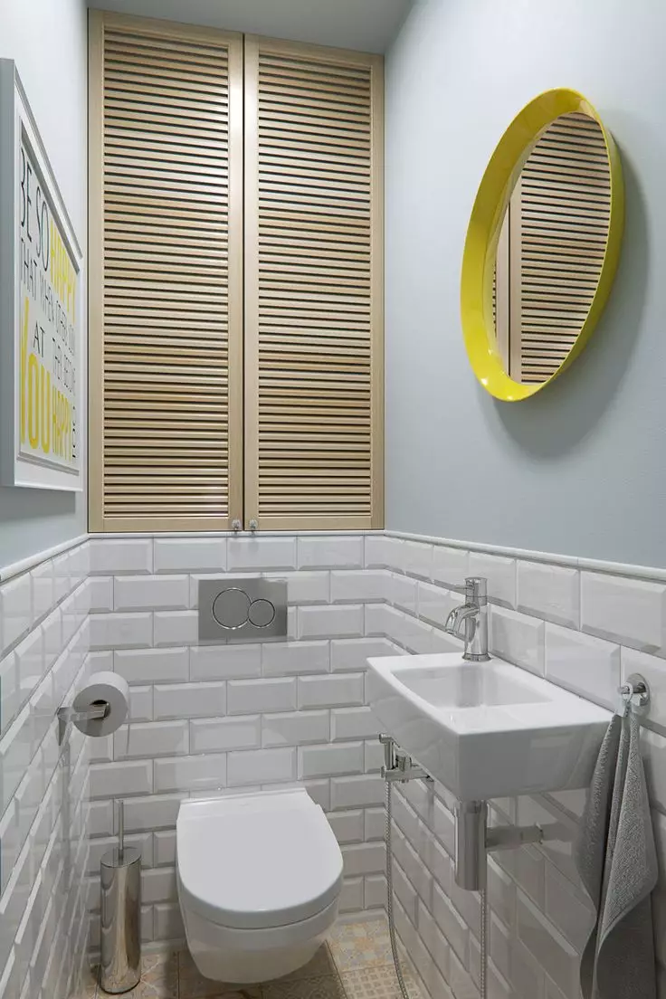 Design toaletu v Chrushchevce (58 fotografií): Dokončení malých toalet s dlažbou a jinými materiály. Možnosti interiéru WC 10503_54