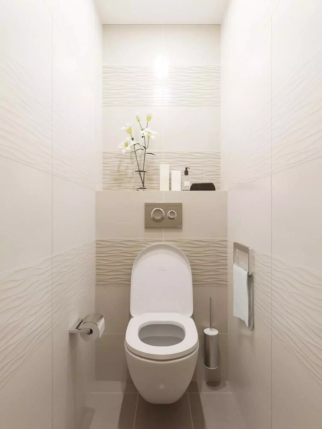 Design toaletu v Chrushchevce (58 fotografií): Dokončení malých toalet s dlažbou a jinými materiály. Možnosti interiéru WC 10503_55