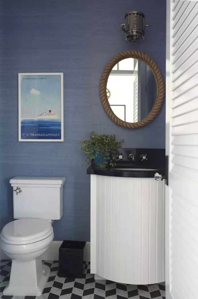 शौचालय शैली (50 फोटो): स्कॅन्डिनेव्हियन शैलीतील शौचालय आणि प्रोसेन्स स्टाईल, हाय-टेक आणि इकोसिल, समुद्र, जंगली आणि इतर शैली 10507_30