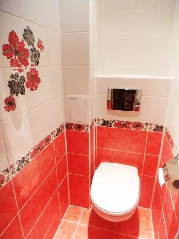 शौचालयमा टाइल (67 67 फोटोहरू): शौचालयको डिजाइनमा टाइल, एक सिरेमिक र एक पर्खाल बान्कीको साथ टाईल मोआइक 10509_35