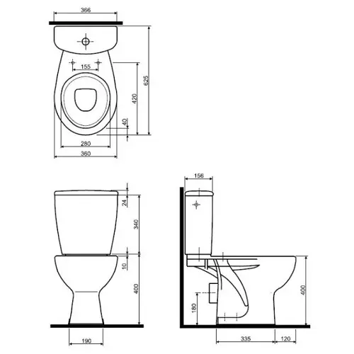 IFO Toalety: Recenzia Frisk a Arret, Cera a Sign, špeciálne a Hitta modely. Kompaktné, prívesy a iné návrhy 10511_13