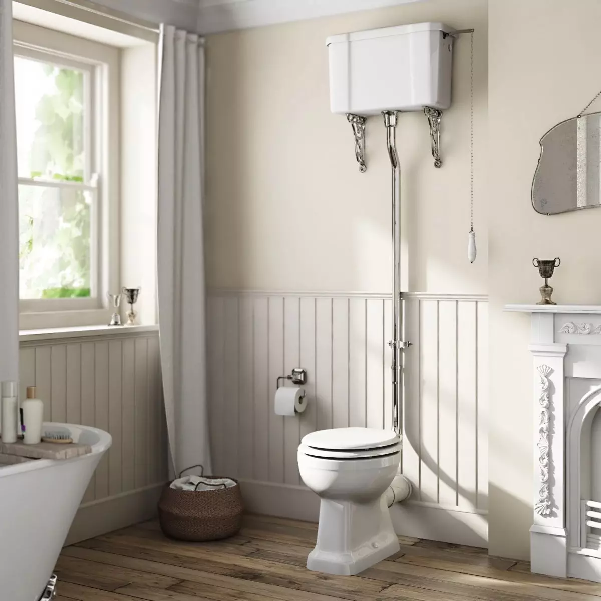 Retro WC: Rodiny WC v štýle klasického retro. Koileties-kompaktné a zavesené toalety s vysokými hornými nádržami, inými modelmi 10518_6
