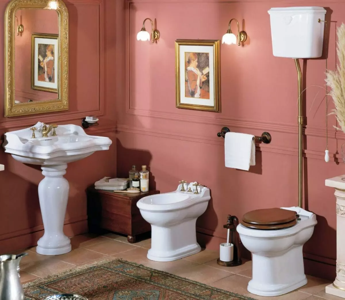 Jenis mangkuk toilet (30 foto): Hidangan persegi dan persegi panjang, jenis visor dan corong berbentuk mangkuk toilet. Fitur mereka 10519_17