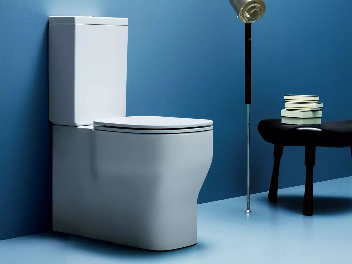 Bowl toilet kanthi ngeculake oblique: ngimpor unitaz-kompak, pojok edisi, jamban kompak kabel lan model liyane sing diluncurake 10523_35