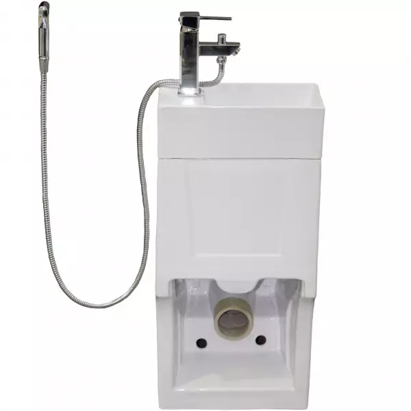 Bir tankdakı tualet qabları: Bir yuyucu qab ilə birləşdirilmiş tualet qabının dizaynı. Daxili lavabo və Tumbl, digər tarak modelləri olan 1-də 2-də seçin 10526_30