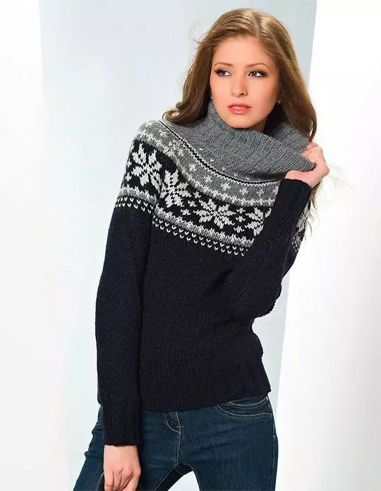 Жіночі светри (192 фото): модні светри 2021, білі, чорні, довгі, з горлом, з кашеміру, теплі, трикотажні, з косами 1052_32