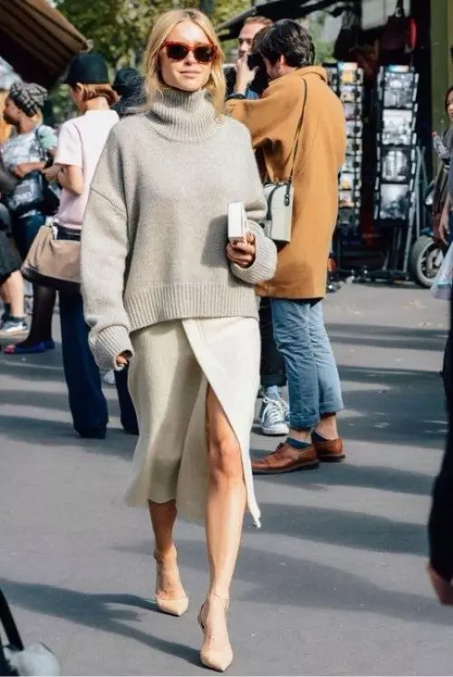 Áo len nữ (192 ảnh): áo len thời trang 2021, trắng, đen, dài, với cổ họng, cashmere, ấm, dệt kim, với bím tóc 1052_40